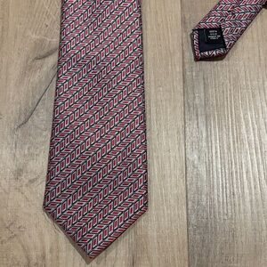 Prada Red and Black Geometric Tie